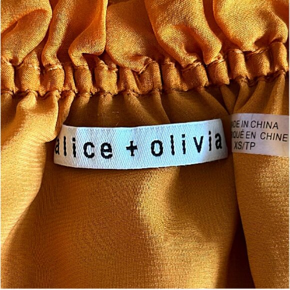 Alice + Olivia Ersa Silk Ruffle Tiered Off Shoulder Blouse XS Designer - Picture 11 of 11